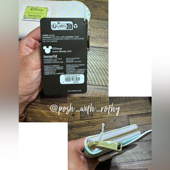 Loungefly Disney Minnie Mouse Pastel Polka Dot Zip Around Wallet, NWT - Picture 6 of 9